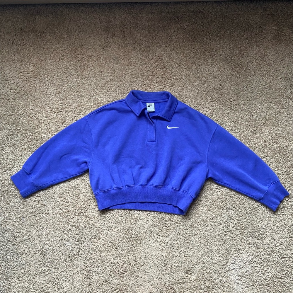 Nike Sportswear Phoenix Women’s Fleece 3/4-sleeve Crop Polo Sweatshirt